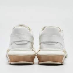 Pre Owned Valentino White Leather and Mesh Low Top Sneakers Size 38