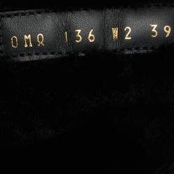 Pre Owned Valentino Dusty Pink/Black Leather Fur Lined Ankle Boots Size 39