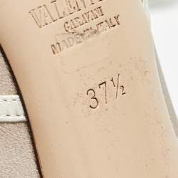 Valentino Beige Suede and Leather Ankle Strap Pumps Size 37.5