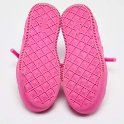 Pre Owned Valentino Neon Pink Leather One Stud XL Sneakers Size 38