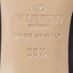 Pre Owned Valentino Black/Pink Patent Leather Rockstud Pumps Size 38.5