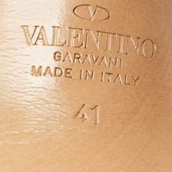 Pre Owned Valentino Pink Patent Leather One Stud Platform Sandals Size 41