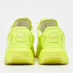 Pre Owned Valentino Green Leather and Mesh Climbers Sneakers Size 39.5