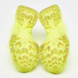 Pre Owned Valentino Green Leather and Mesh Climbers Sneakers Size 39.5