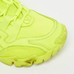 Pre Owned Valentino Green Leather and Mesh Climbers Sneakers Size 39.5