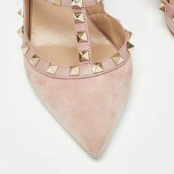 Valentino Dusty Pink Suede and Leather Rockstud Pumps Size 38