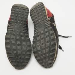 Pre Owned Valentino Multicolor Suede and Lace Rockrunner Sneakers Size 39 