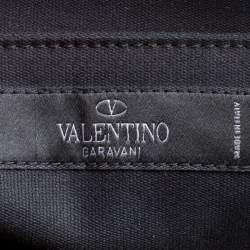 Valentino Black Canvas Embroidered Butterfly Backpack 