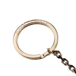 Valentino Blue Rockstud Heart Gold Tone Keychain