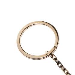 Valentino Blue Rockstud Heart Gold Tone Keychain