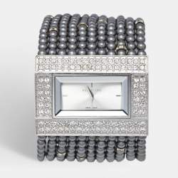 Pre Owned Valentino Silver Stainless Steel 52376 Women's Wristwatch 45 mm