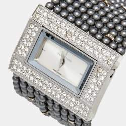 Pre Owned ساعة يد نسائية فالنتينو 52376 ستانلس ستيل فضية 45مم