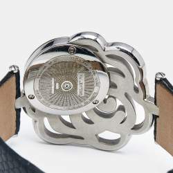 Valentino Black Stainless Steel Lizard Leather Rosier Baselworld V55 Women's Wristwatch 40 mm