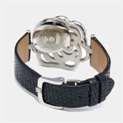 Valentino Black Stainless Steel Lizard Leather Rosier Baselworld V55 Women's Wristwatch 40 mm