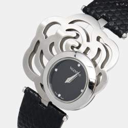 Valentino Black Stainless Steel Lizard Leather Rosier Baselworld V55 Women's Wristwatch 40 mm