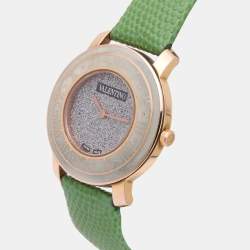 مملوكة مسبقًا Valentino Silver Yellow Gold Plated Histoire Women's Wristwatch 37 mm