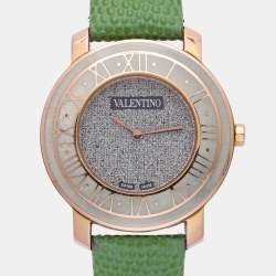 مملوكة مسبقًا Valentino Silver Yellow Gold Plated Histoire Women's Wristwatch 37 mm