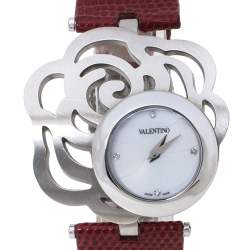 Valentino White Stainless Steel Rosier Baselworld V55 Women's Wristwatch 40 mm