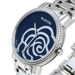 Pre Owned Valentino Black Stainless Steel V56 Women's Wristwatch 36 mm