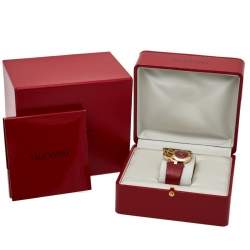 Pre Owned Valentino Red Yellow Gold Tone Stainless Steel Rosier Baselworld V55 Women's Wristwatch 25 mm