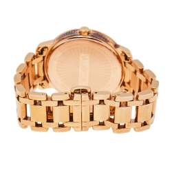 Pre Owned Valentino Mother of Pearl Rose Gold Plated Stainless Steel V56 Women's Wristwatch 36 mm