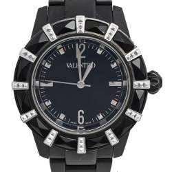مملوكة مسبقًا Valentino Black PVD Coated Stainless Steel V54 Women's Wristwatch 38 mm