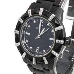 مملوكة مسبقًا Valentino Black PVD Coated Stainless Steel V54 Women's Wristwatch 38 mm