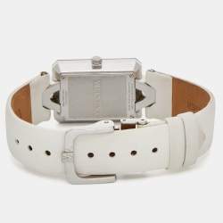 Pre Owned Valentino White Stainless Steel Satin V36 Women's Wristwatch 23 mm