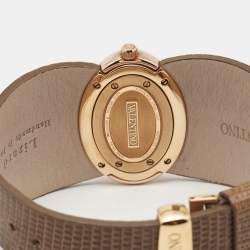 Pre Owned Valentino Silver Rose Gold Plated Stainless Steel Lizard Leather Seduction Women's Wristwatch 36 mm