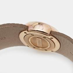 Pre Owned Valentino Silver Rose Gold Plated Stainless Steel Lizard Leather Seduction Women's Wristwatch 36 mm