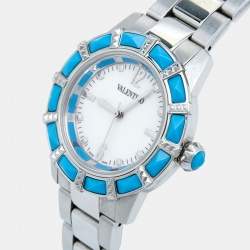 Pre Owned Valentino White Stainless Steel Eden V54 Women's Wristwatch 38 mm