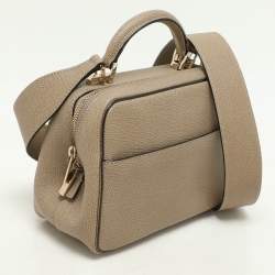 Valextra Beige Leather Top Handle Bag