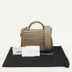 Valextra Beige Leather Top Handle Bag