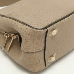 Valextra Beige Leather Top Handle Bag