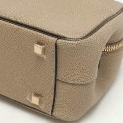 Valextra Beige Leather Top Handle Bag