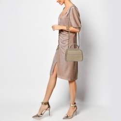Valextra Beige Leather Top Handle Bag