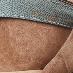 Pre Owned Valextra Iside Light Textured Blue Leather Strap Clutch