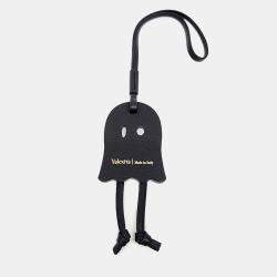 Pre Owned Valextra Black/White Leather Ghost Bag Charm