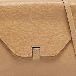 Valextra Beige Leather Iside Flap Shoulder Bag