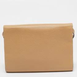 Valextra Beige Leather Iside Flap Shoulder Bag