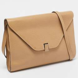 Valextra Beige Leather Iside Flap Shoulder Bag