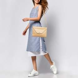 Valextra Beige Leather Iside Flap Shoulder Bag