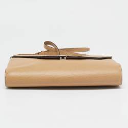 Valextra Beige Leather Iside Flap Shoulder Bag