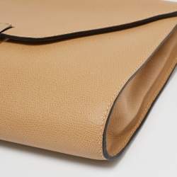 Valextra Beige Leather Iside Flap Shoulder Bag