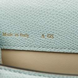 Valextra Light Blue Leather Iside Top Handle Bag