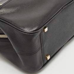 Valextra Black Leather Top Handle Bag