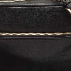 Valextra Black Leather Top Handle Bag
