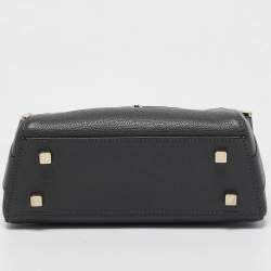 Valextra Grey Leather Micro Brera Top Handle Bag
