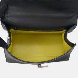 Pre Owned Valextra Valextra Iside 2Way Shoulder Bag Black Leather Size Large