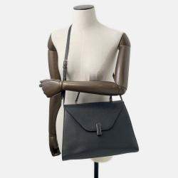 Pre Owned Valextra Valextra Iside 2Way Shoulder Bag Black Leather Size Large